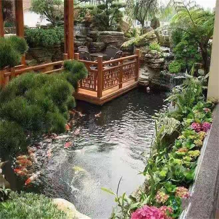 连云大型庭院假山鱼池景观设计